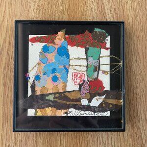 M J Lambiase Mixed Media Art 4"x4"